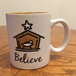 “Believe” Embossed Ceramic Christmas Mug